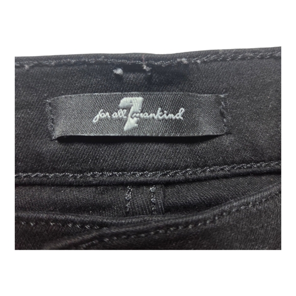 7 For All Mankind Black Ankle Cropped Distressed Jeans Size 26 - Picture 7 of 12